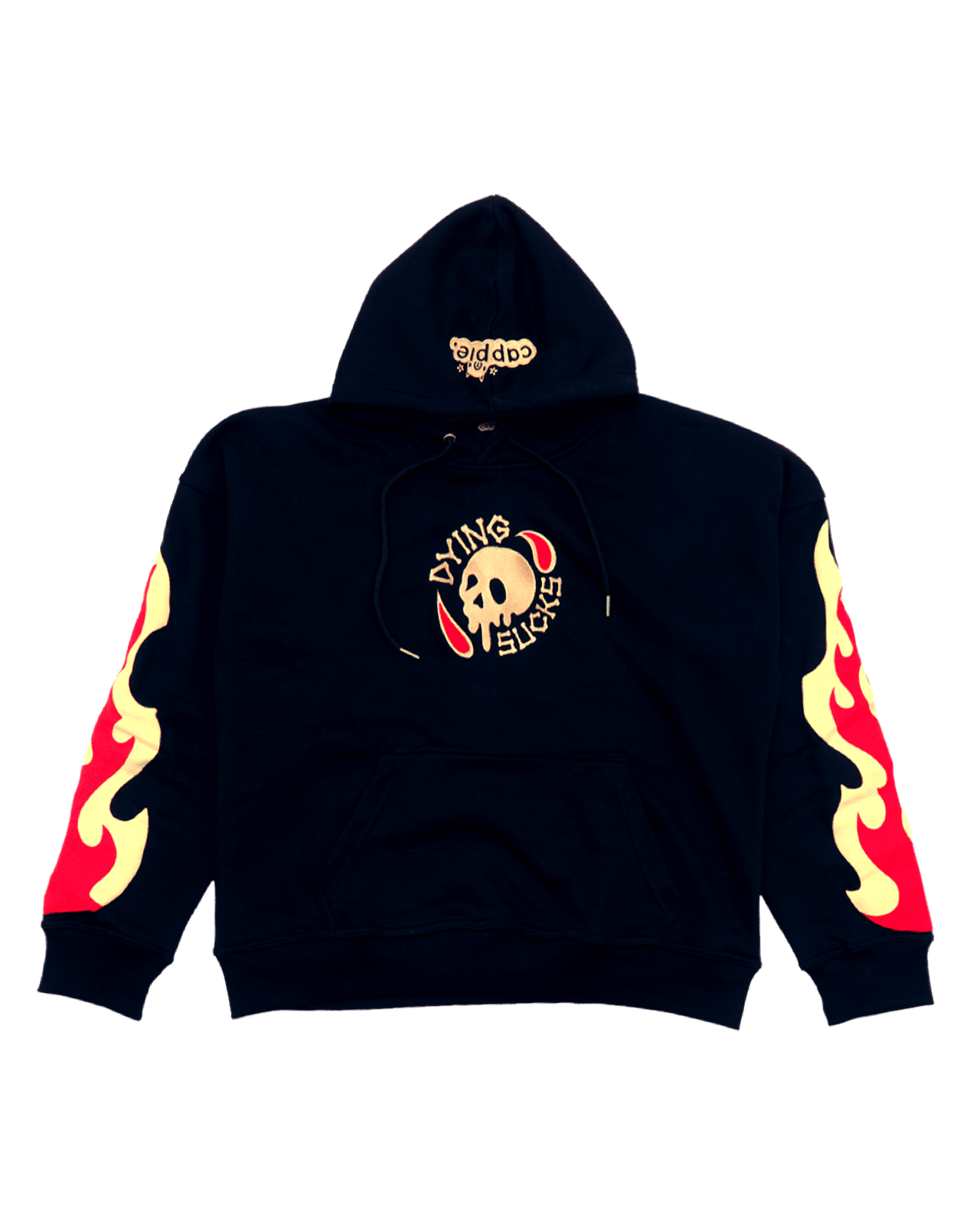 ‘dying sucks’ oversized hoodie.