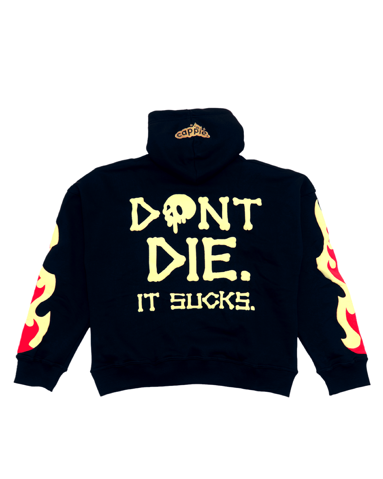 ‘dying sucks’ oversized hoodie.