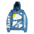 ‘float on clouds’ sky blue hoodie.