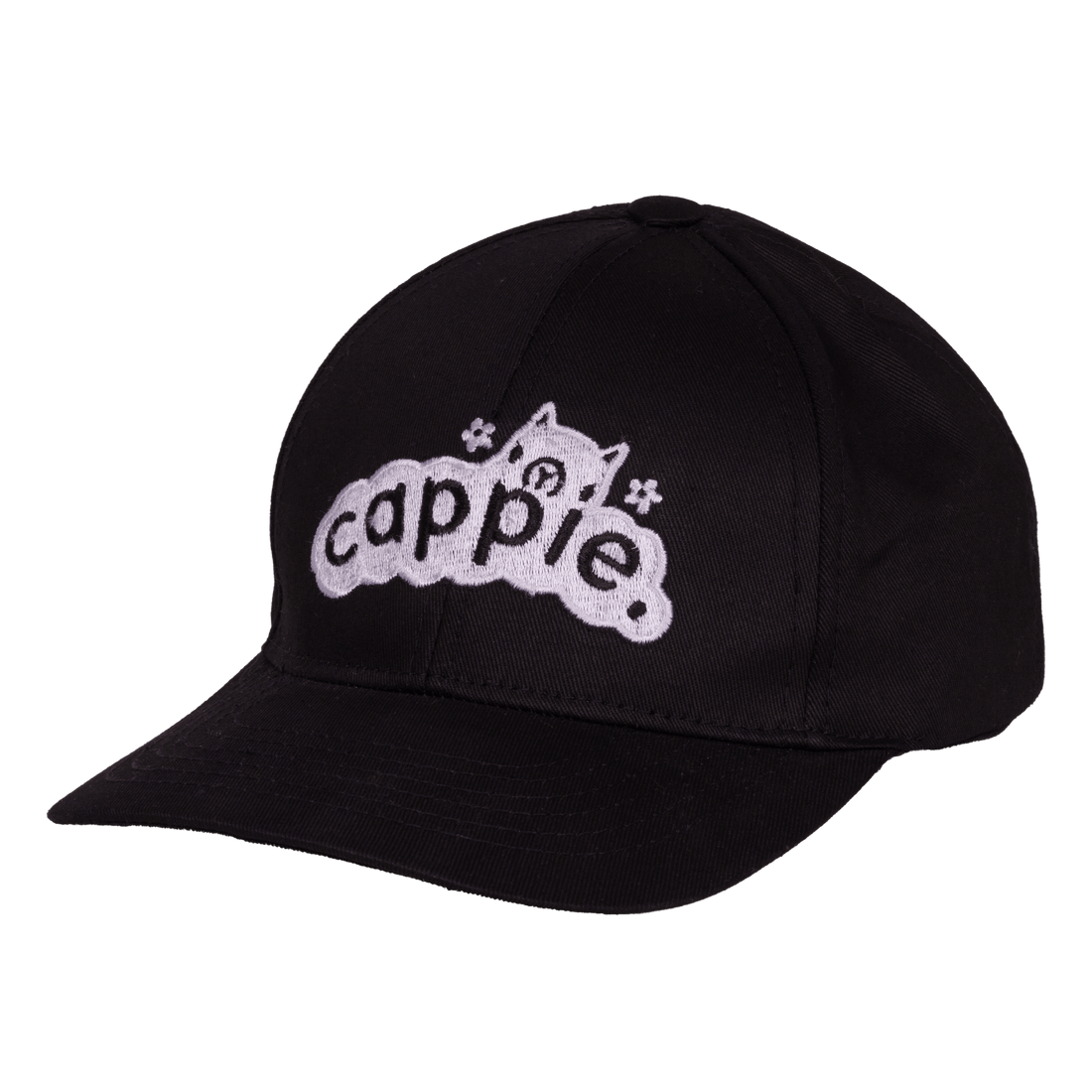 black cappie cap.